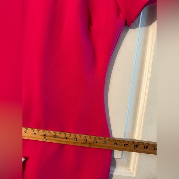 LIKELY 4 Beckett Fuchsia Ruffle Hem Short Slev Crew Neck Barbie Pink Party Dress - Picture 8 of 12